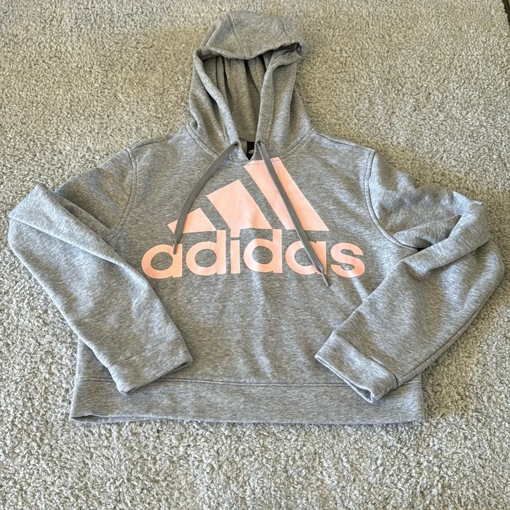 Girls Adidas cropped hoodie - Picture 1 of 4